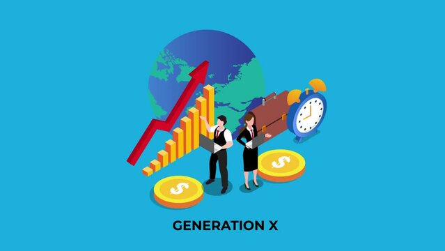 Generation X working at office