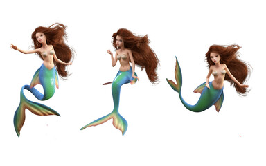 mermaid 3d render fantasy creature