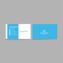 Modern simple blue business card design.