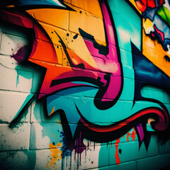 Vibrant Urban Art: An Illustration of a Colorful Graffiti Wall