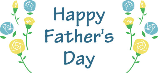 黄色いバラの花束で飾った父の日のイラスト