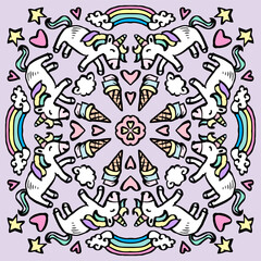 Cute unicorn seamless pattern background
