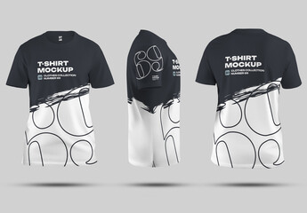 3 Mockup of Men's T-shirt in 3D Style