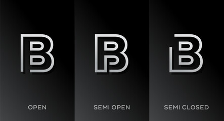 Set of letter B logo icon design template elements