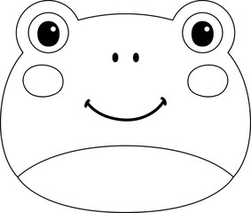 Frog Cartoon Face Line Illustration