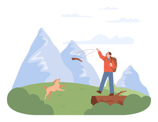 Outdoor adventure or recreation. Character spending their time