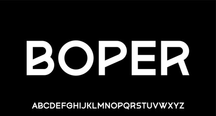 boper, futuristic modern geometric font	
