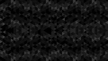 Fototapeta premium Dark abstract background, black triangle pattern. Vector geometric modern design. Shaded template texture with shape mosaic. Illustration of decoration cover, banner, and element.