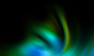 Blue and green color waves with blurred abstract style isolated over black background. Background for banners, posters, flyers, invitations and more