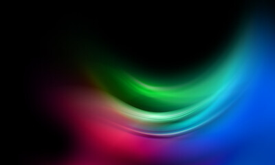 Rainbow color wave in blurry abstract style isolated over black background. Background for banners, posters, flyers, invitations and more
