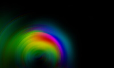 Rainbow color swirl in blurry abstract style isolated over black background. Background for banners, posters, flyers, invitations and more