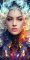 Beautiful Woman Portrait Magic. Generative AI