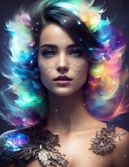 Beautiful Woman Portrait Magic. Generative AI
