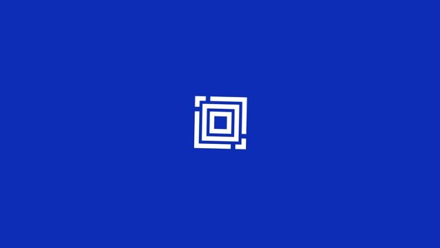 A transition effect of red and blue lines emerging from the corners and merging in the center on a white background