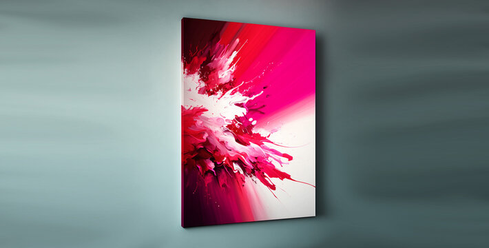 abstract art painting in pink red and white high def hd wallpaper