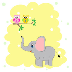 cute baby elephant vector  illustration