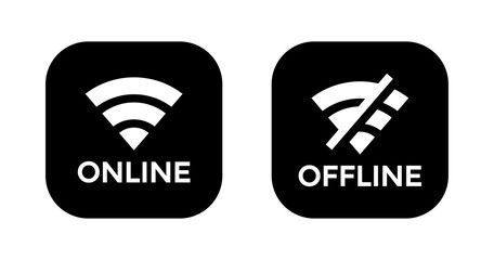 Online offline wifi icon vector. Connect and disconnect network concept
