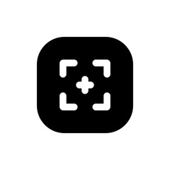 Focus, target icon vector isolated on square background