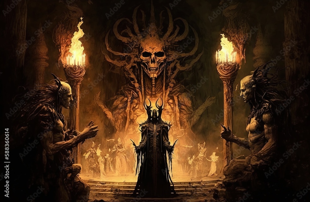 Aufkleber embodiment of purgatory: unbounded servitude to nightmarish realms generative ai