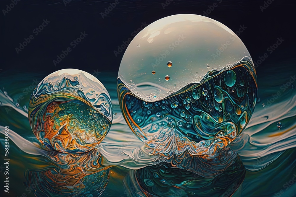 Poster iridescence: exploring the multi-faceted aspects of water generative ai