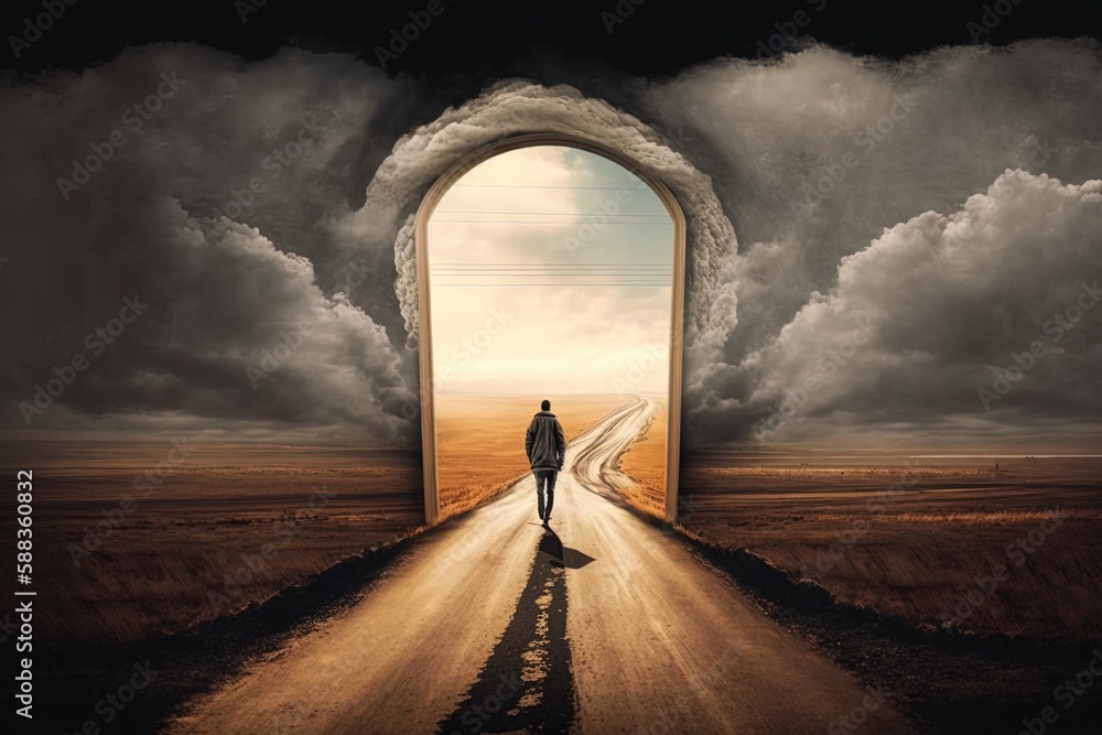 Poster journey into the unbeaten path - living under the open sky generative ai