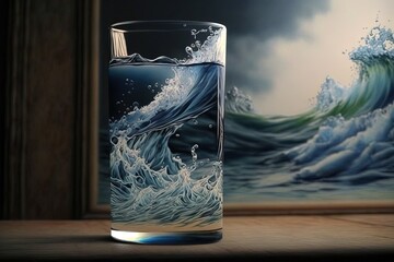 Life's Refreshing Glimpse: A Visual Depiction of Water Generative AI