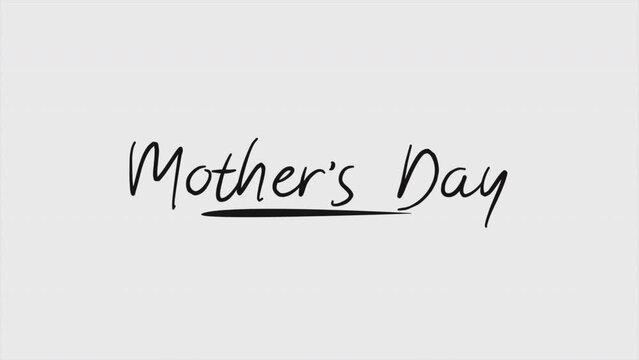 Mothers Day with black brush on white gradient, motion holidays, fashion and art style background