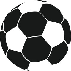 Soccer ball, black and white isolated icon, vector