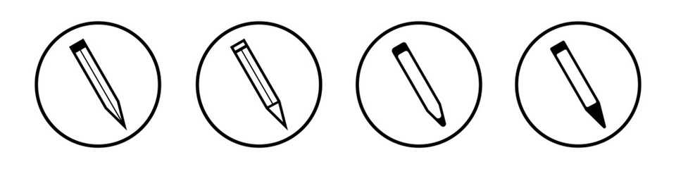 Pen and pencil icon set in line stile. Outline vector illustration.