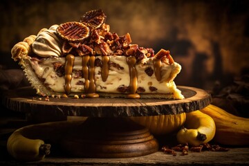 Caramel cake. Peanut butter pie created with Generative AI 