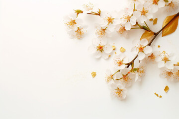 minimalistic spring floral background  gold glitter