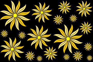 Abstract floral vector background with gradient colors and beautiful flower petals	