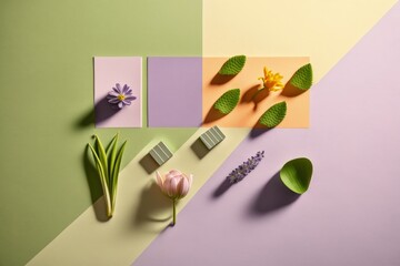 Spring flowers. Spring mood things created with Generative AI 