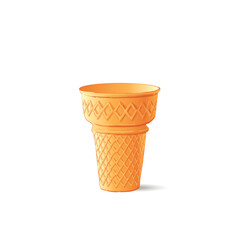 Fototapeta na wymiar Ice-cream scoops in waffle cones with assorted balls of vanilla, citrus, strawberry, mint, chocolate. Vector realistic line illustration