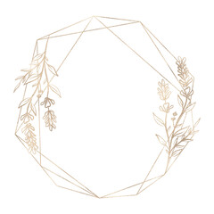 Floral gold frame illustration