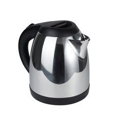 Metal electric kettle isolated on white background