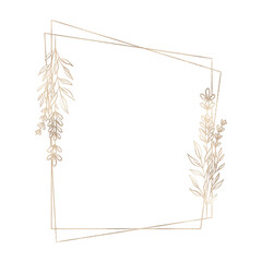 Floral gold frame illustration