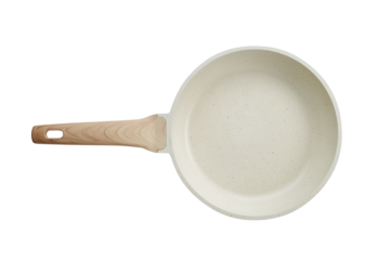 Ceramic frying pan isolated on white background. Studio shot