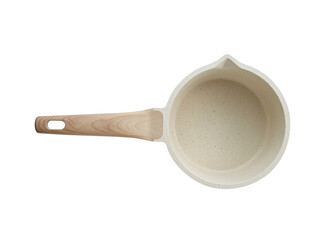 Ceramic saucepan isolated on white background. Studio shot