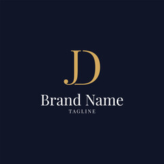 modern JD elegance luxury logo navy blue and gold color