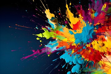 Vibrant Paint Splatter Desktop Background - Colorful Abstract Art