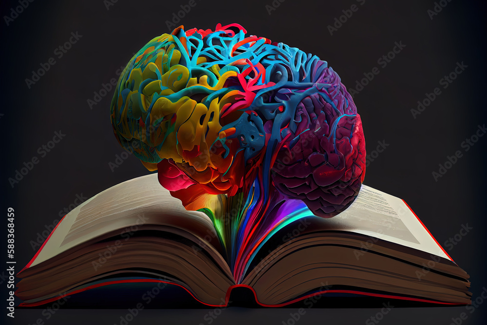 Poster the book is a brain store there is so much knowledge . generative ai