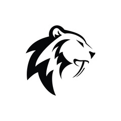 tiger head silhouette icon logo