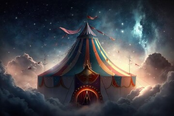 Fantasy circus in the sky created with Generative AI 