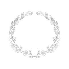 Hand drawn leaves circle frames