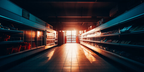 Empty aisle at a supermarket