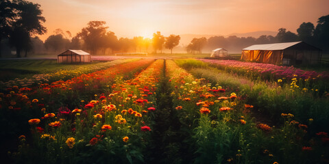 Obraz premium Flower Farm Farm full of flowers