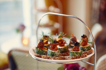 a tray that has some food on it