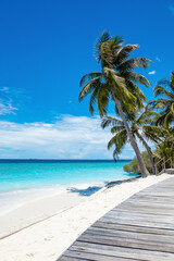 Fototapeta na wymiar Exotic paradise Maldive resort lagoon bay view