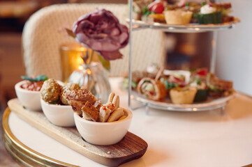 a close up of a plate of food on a table